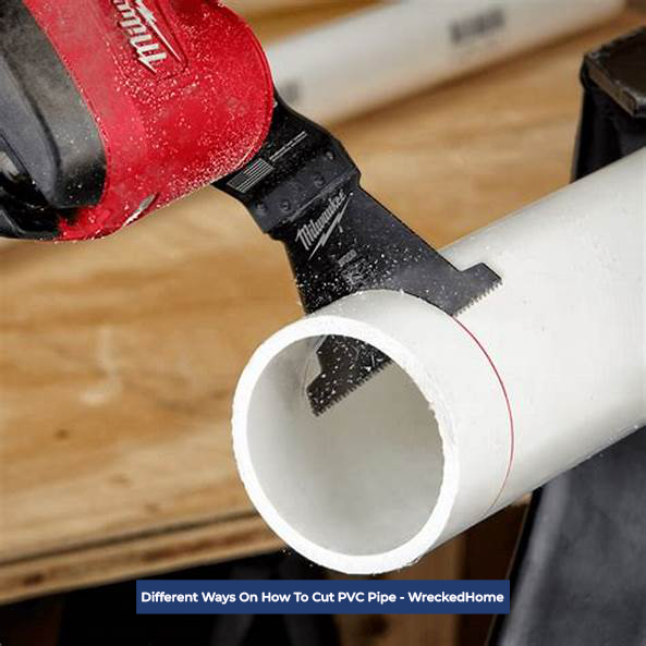 PVC Pipe being cut with electric saw