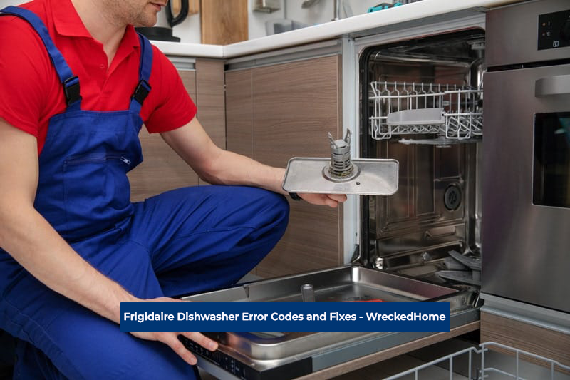 man fixing Frigidaire dishwasher error codes