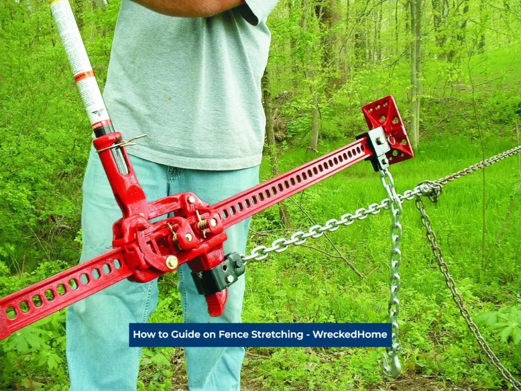 Man using Fence Stretching Tool
