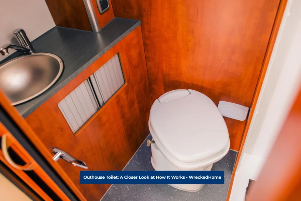 Toilet inside a mobile home