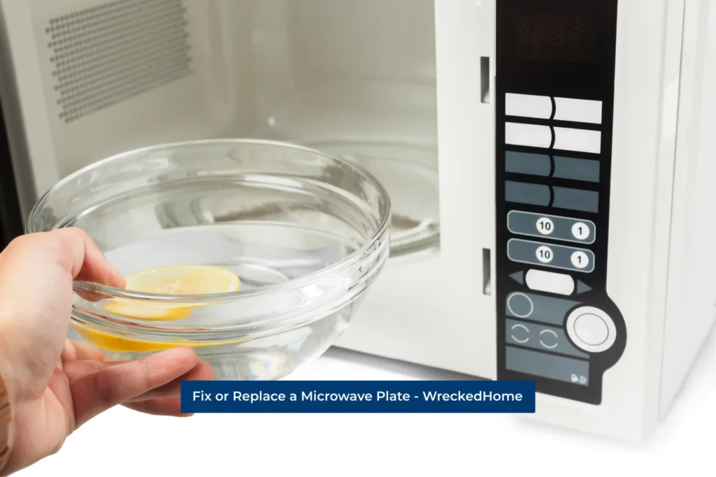 putting a bowl on top of a microwave plate