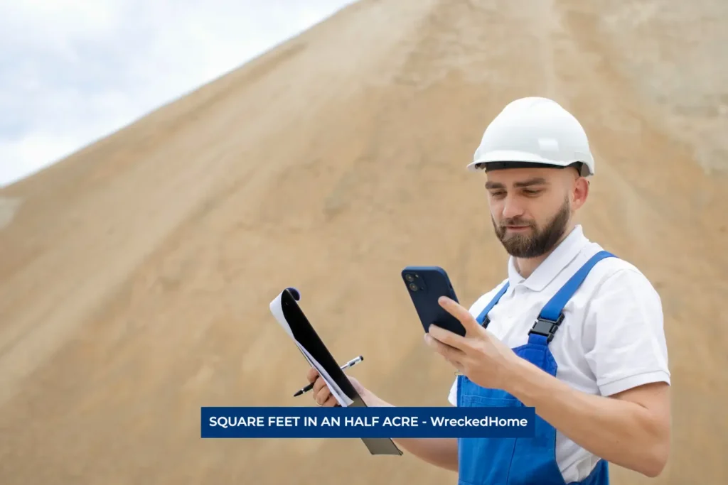 Worker measuring land with GPS
