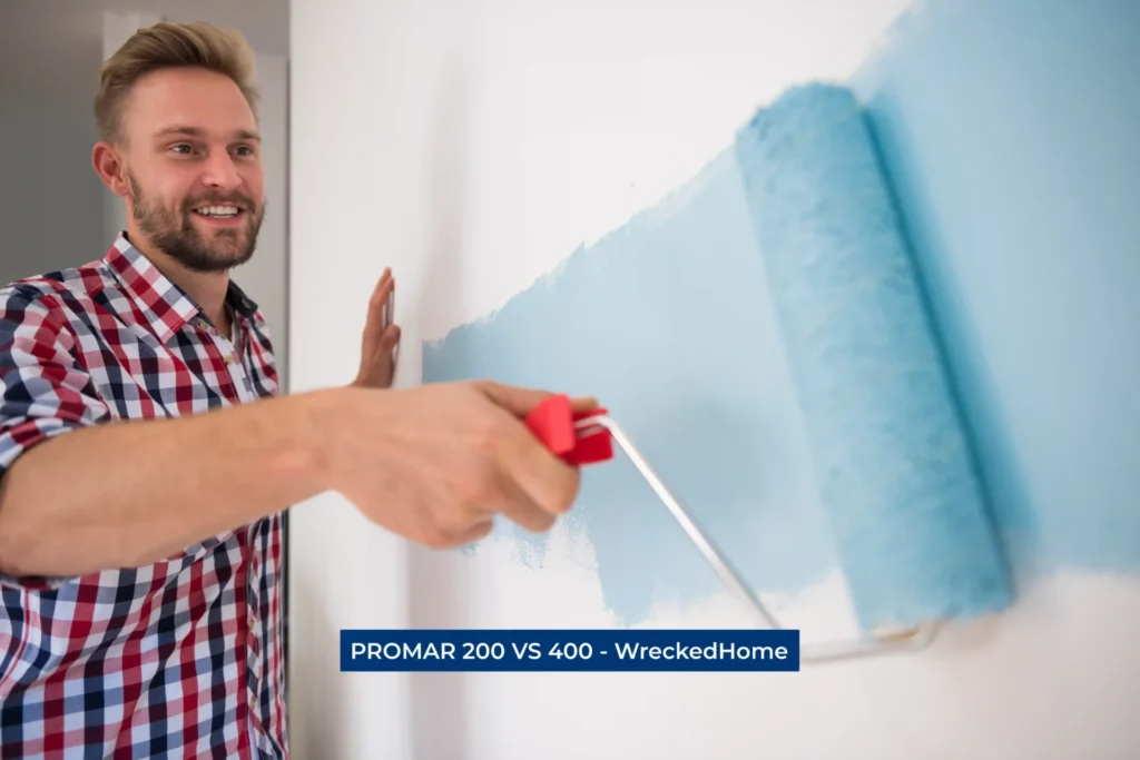 Man Painting a Wall, with a roller