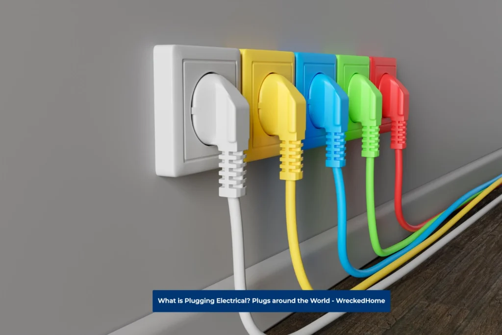 Multiple wires of different colors are plugged into the socket.