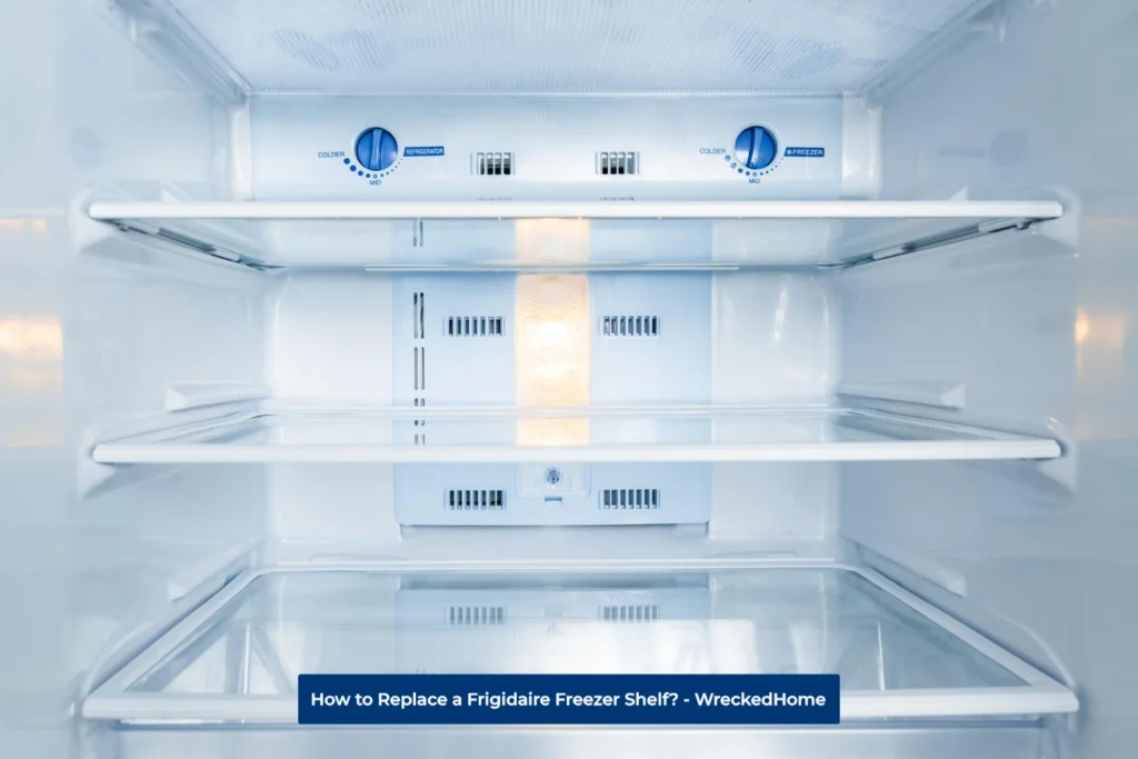 Empty Frigidaire Freezer Shelf.