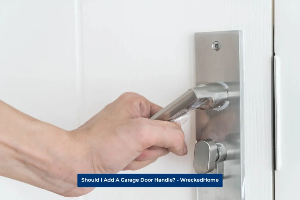 Man Opening Garage Door Handle.