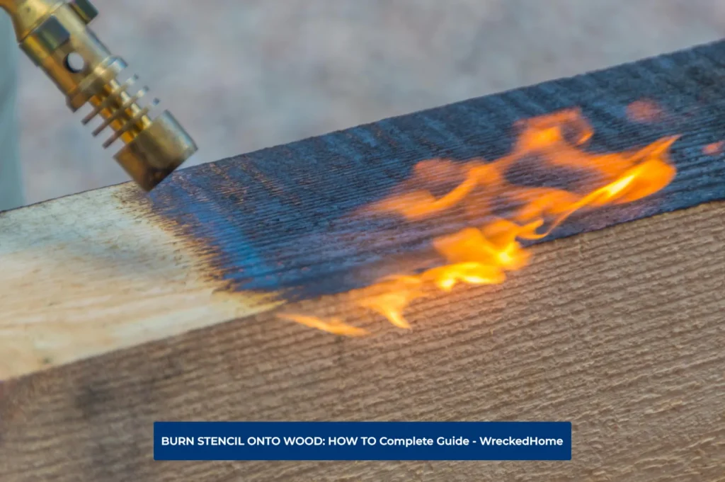 Burning Wood using Blowtorch.