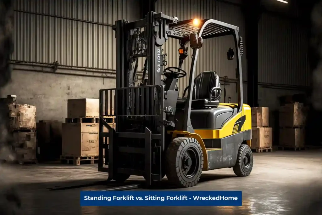 Sitting Forklift in Factory.